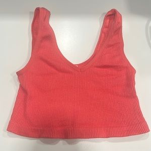 coral cropped tank top